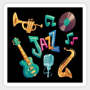 Jazz Day Illustration Instruments Sticker